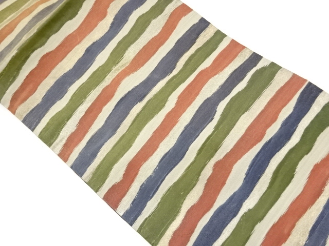 JAPANESE NAGOYA OBI / WOVEN ABSTRACT STRIPE